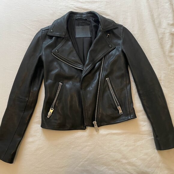 All Saints Women's Leather Biker Jacket - Picture 5 of 8